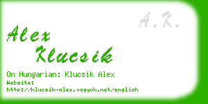 alex klucsik business card